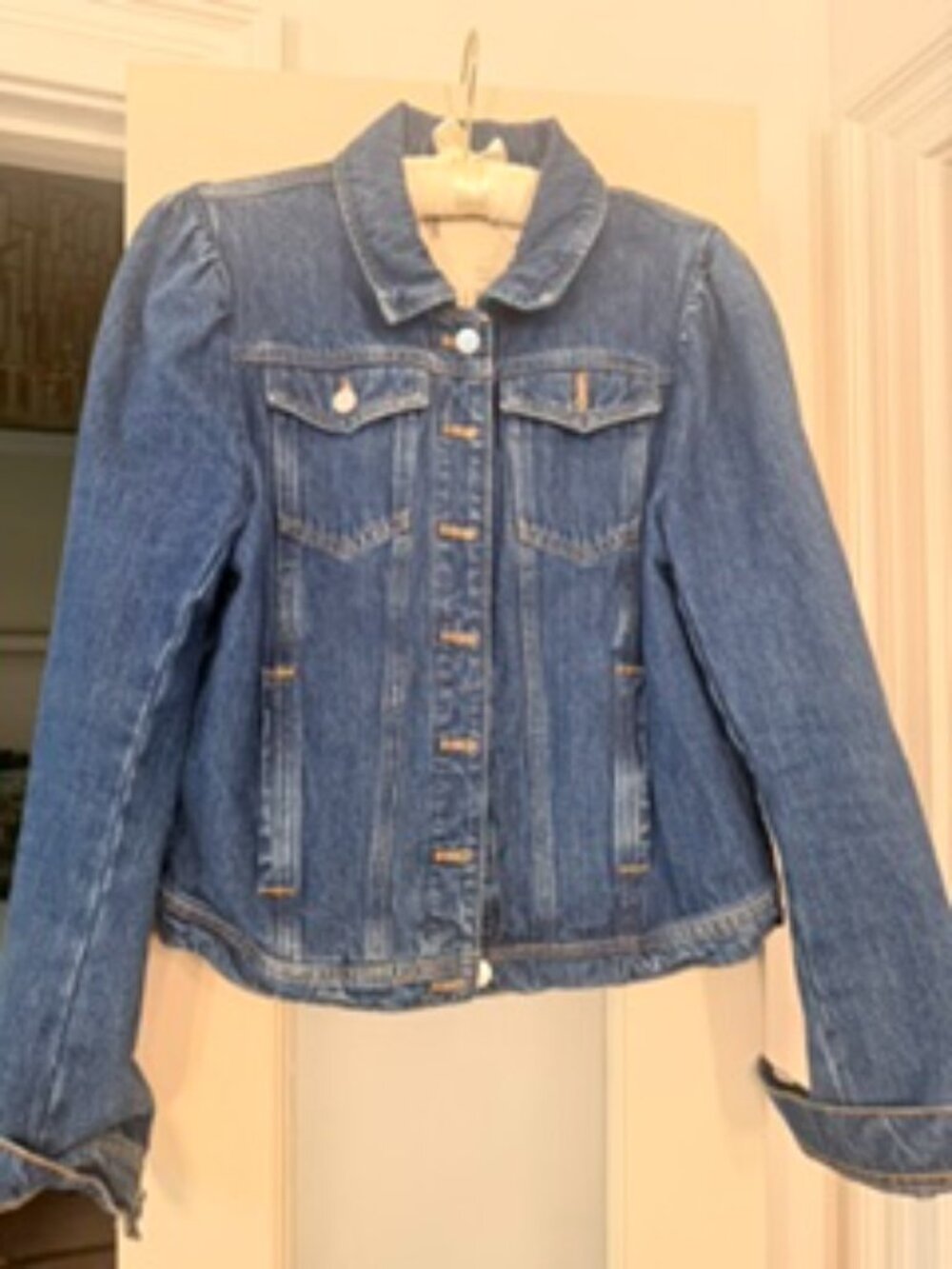 Anthro - Pilcro Denim Jacket - puffy shoulders - Medium
